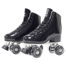 Load image into Gallery viewer, SKATE GEAR Outdoor 83A Wheels Quad Roller Skate - Glitter Black