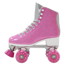 Load image into Gallery viewer, SKATE GEAR Outdoor 83A Wheels Quad Roller Skate - Glitter Pink