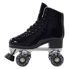 Load image into Gallery viewer, SKATE GEAR Outdoor 83A Wheels Quad Roller Skate - Glitter Black