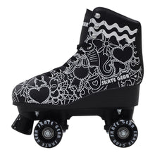 Load image into Gallery viewer, SKATE GEAR Indoor 95A Wheels Quad Roller Skate - Graphic Black