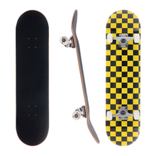 Load image into Gallery viewer, AWAKEN 8.0 Inch Complete Skateboard Yellow Checker