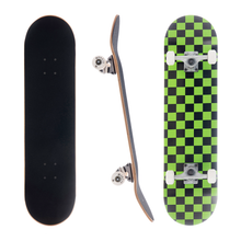 Load image into Gallery viewer, AWAKEN 8.0 Inch Complete Skateboard Green Checker