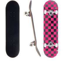 Load image into Gallery viewer, AWAKEN 8.0 Inch Complete Skateboard Pink Checker