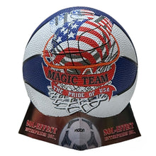 Load image into Gallery viewer, VIGOR Size 3 Red/White/Blue Rubber Basketball "MAGIC TEAM"