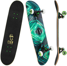 Load image into Gallery viewer, FISH SKATEBOARDS 8.0 Inch Complete Skateboard Diamond Green