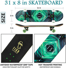 Load image into Gallery viewer, FISH SKATEBOARDS 8.0 Inch Complete Skateboard Diamond Green