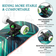 Load image into Gallery viewer, FISH SKATEBOARDS 8.0 Inch Complete Skateboard Diamond Green