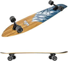 Load image into Gallery viewer, FISH 44 Inch Kick Tail Bamboo Longboard Cruiser - Grey