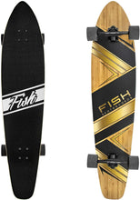 Load image into Gallery viewer, FISH 44 Inch Kick Tail Bamboo Longboard Cruiser - Golden