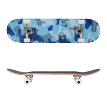 Load image into Gallery viewer, 3whys 8.0 Inch Complete Skateboard Blue Camouflage