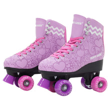 Load image into Gallery viewer, SKATE GEAR Indoor 95A Wheels Quad Roller Skate - Graphic Purple
