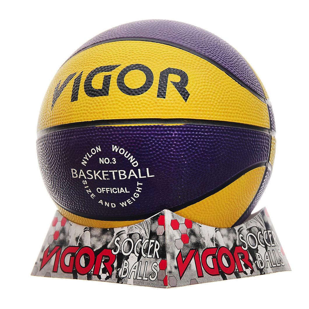VIGOR Size 3 Yellow Purple Rubber Basketball