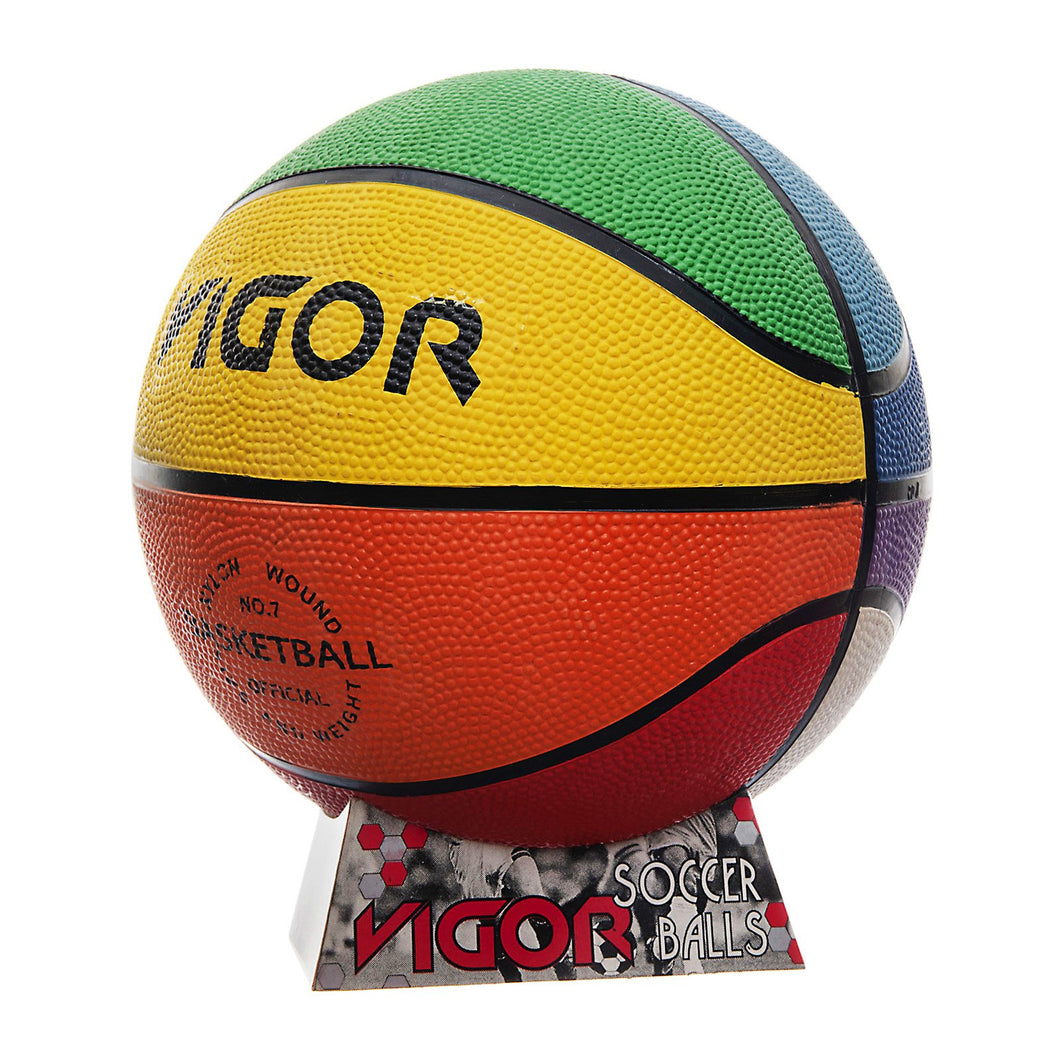 VIGOR Size 7 Raibow Rubber Basketball