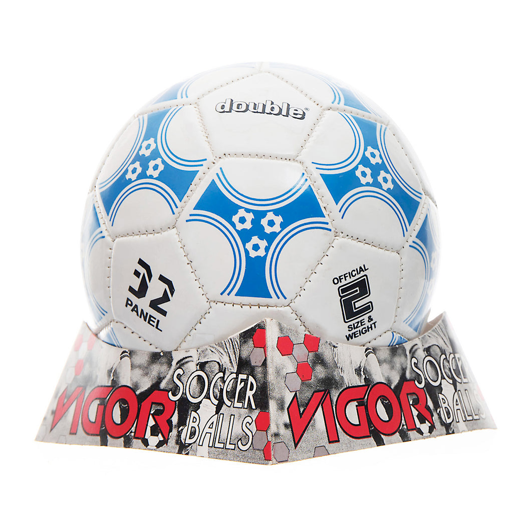 DOUBLE Size 2 Soccer Ball | Blue Floral White