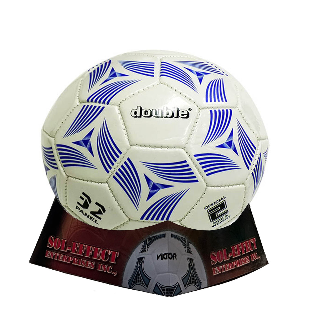 DOUBLE Size 2 Soccer Ball | Graphic Blue White