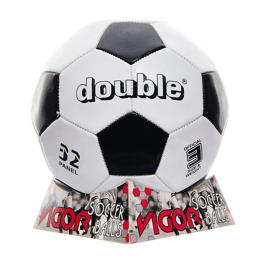 DOUBLE Size 3 Soccer Ball | Basic Black White