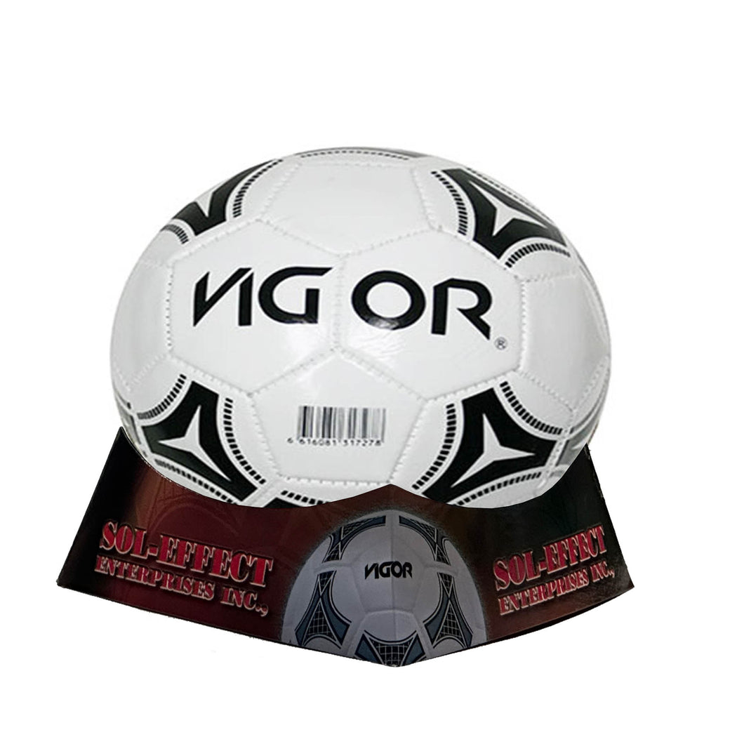 VIGOR Size 3 Soccer Ball | White with Black Design