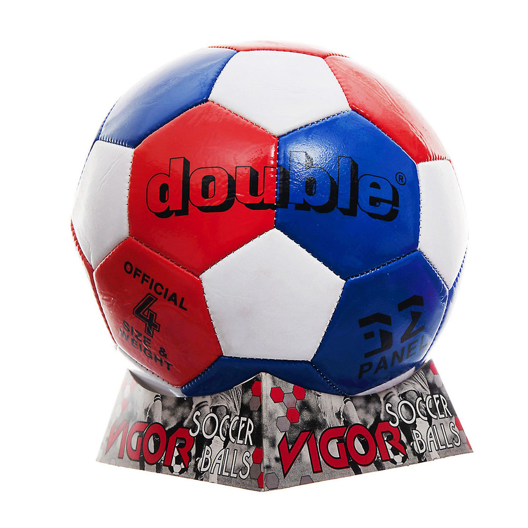 DOUBLE Size 4 Soccer Ball | Red Blue White