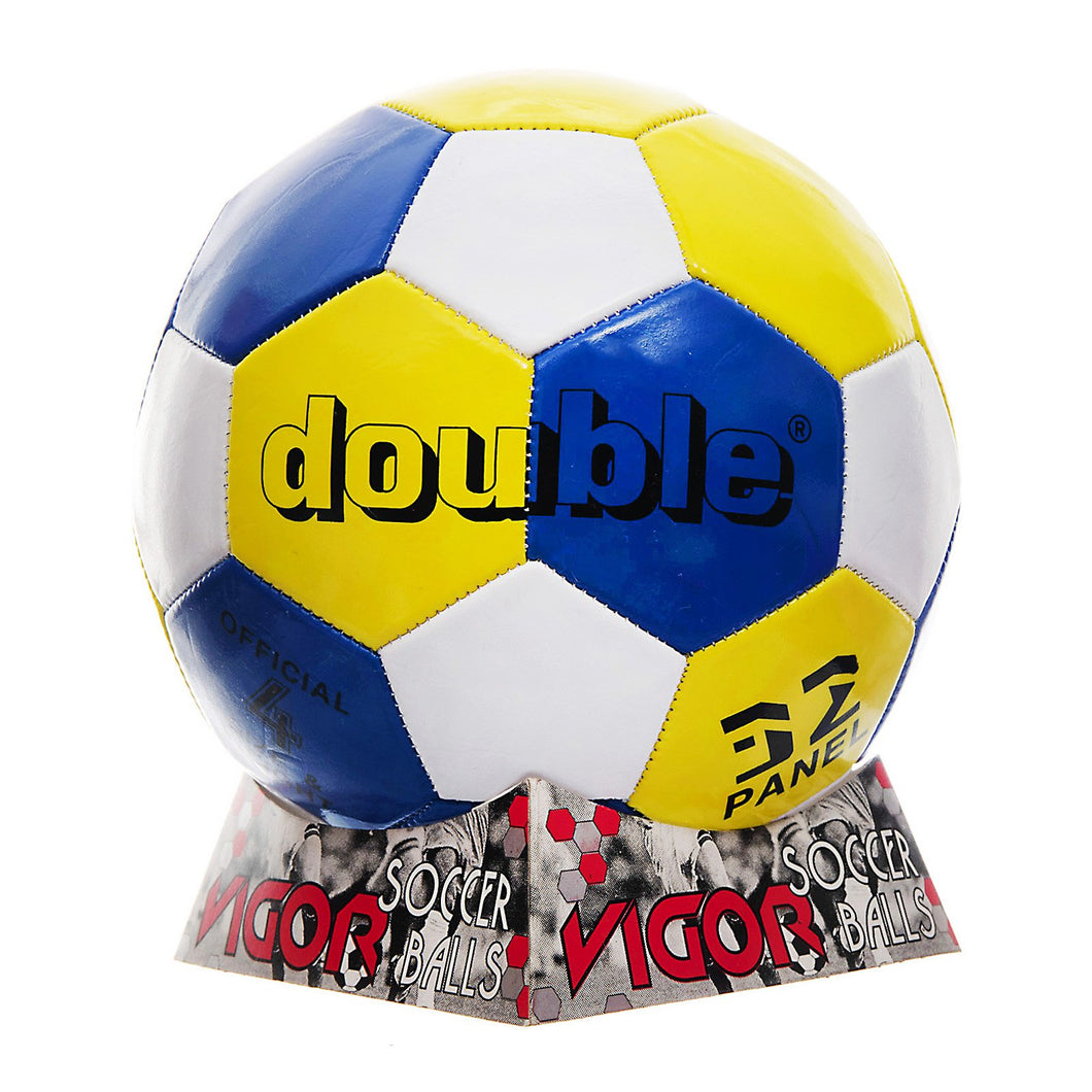 DOUBLE Size 4 Soccer Ball | Blue Yellow White