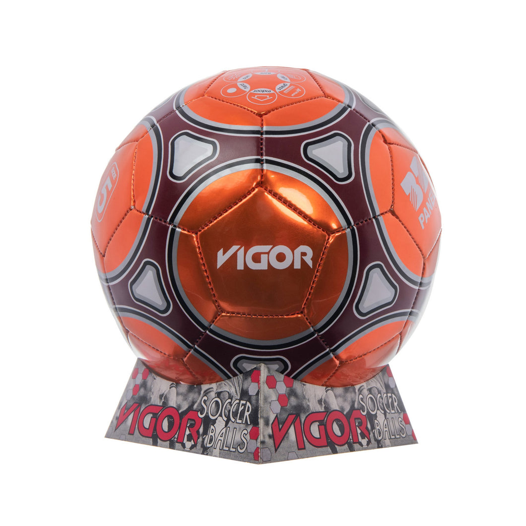 VIGOR Size 5 Soccer Ball | Orange Red Black