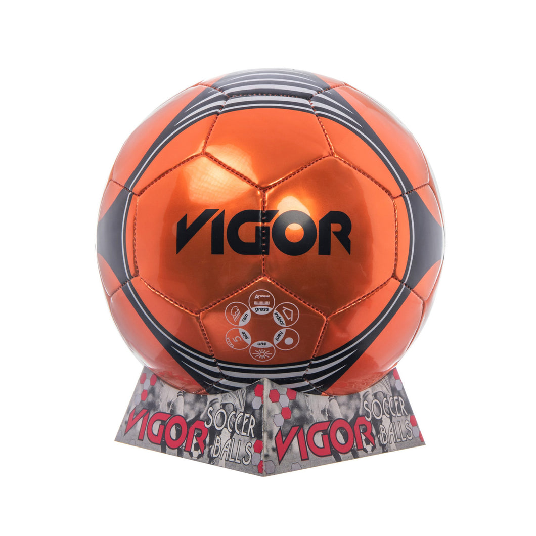 VIGOR Size 5 Soccer Ball | Orange Black