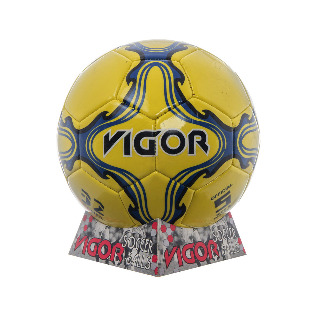 VIGOR Size 5 Soccer Ball | Yellow Dark Blue