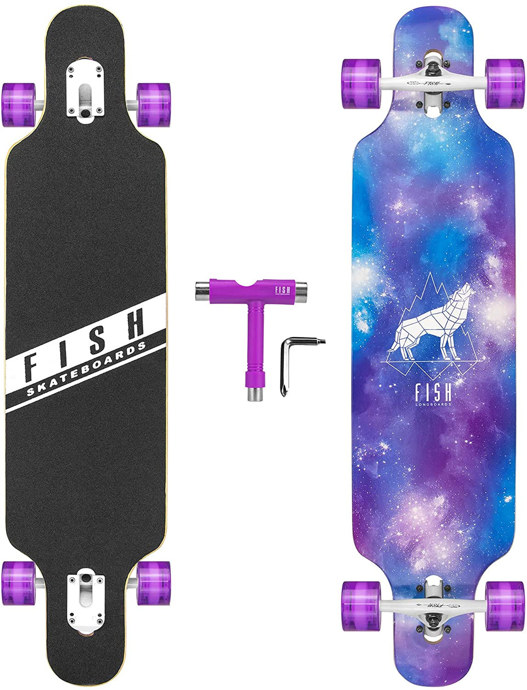 FISH 41 Inch Complete Longboard Constellation