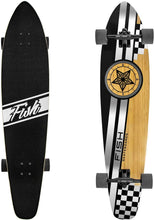 Load image into Gallery viewer, FISH 44 Inch Kick Tail Bamboo Longboard Cruiser - Silver
