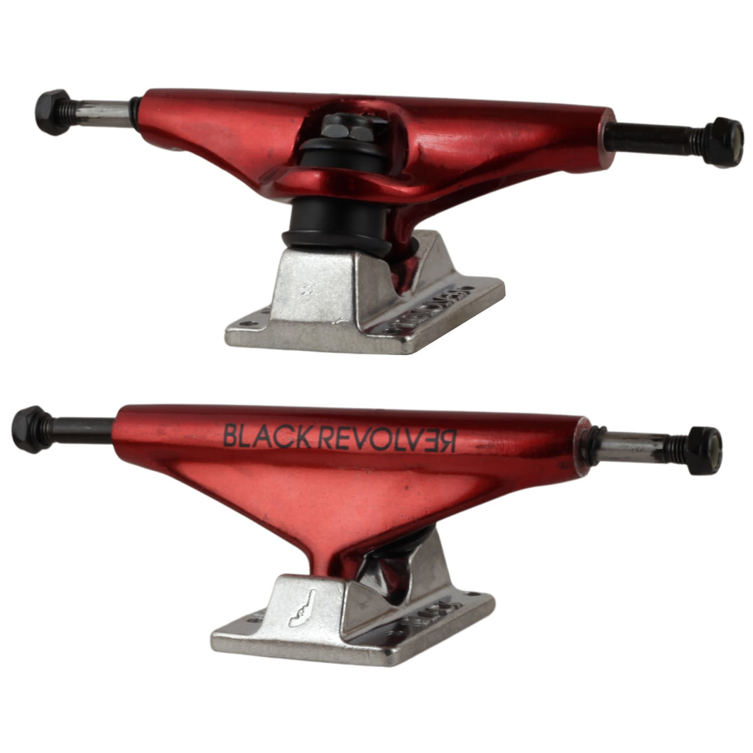 BLACK REVOLVER 5.35 Skateboard Trucks Red Silver (PAIR)