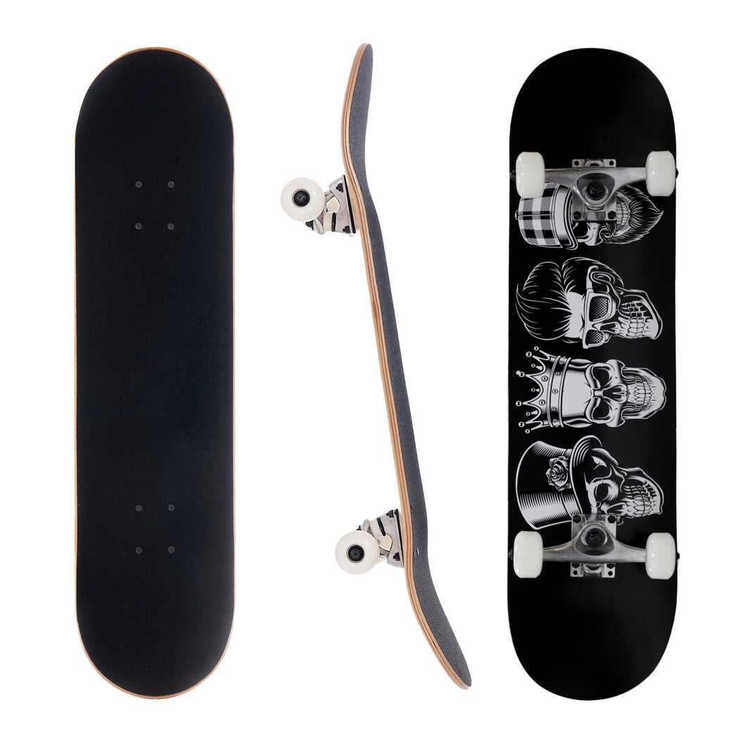 3whys 8.0 Inch Complete Skateboard Bad Skulls