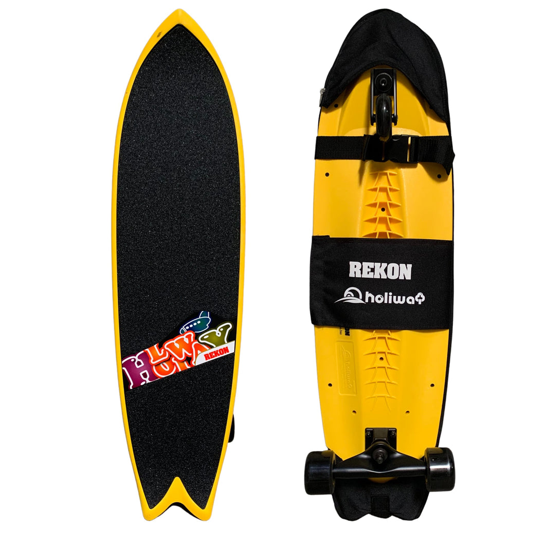 REKON 35.5 x 9.5 Inch Yellow PlasticSurf Skateboard