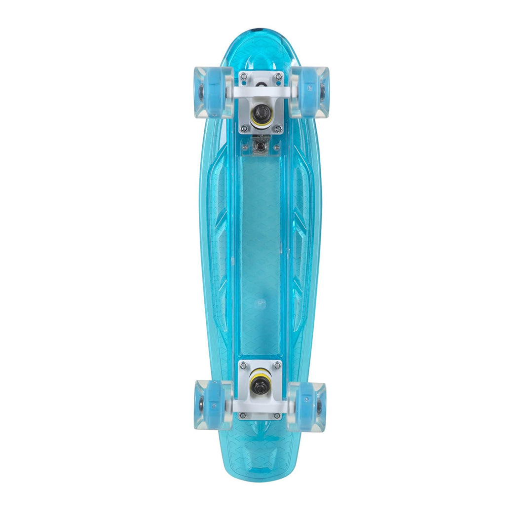 BLANK 22 Inches LED Light Blue Deck Light Up Wheels Mini Cruiser