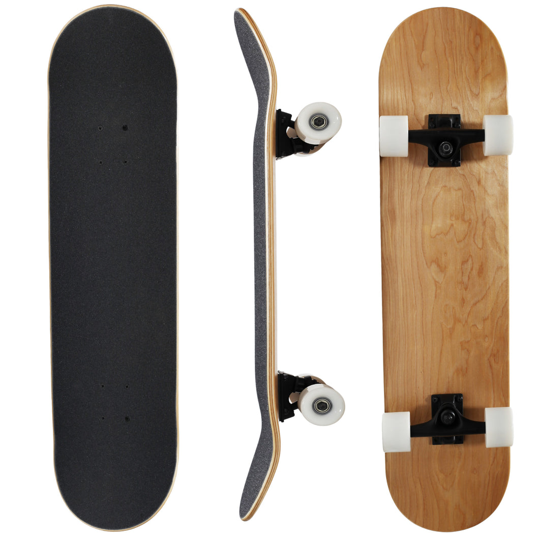 BLANK 8.5 Inch 60mm Wheels Complete Skateboard Natural